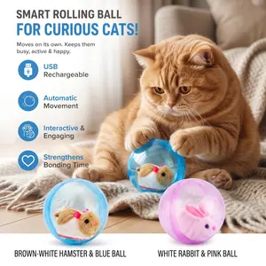 2026 Best  Interactive Cat Toy - Smart Automatic Self-Moving Hamster Ball USB Rechargeable Toy for Lonely Cats