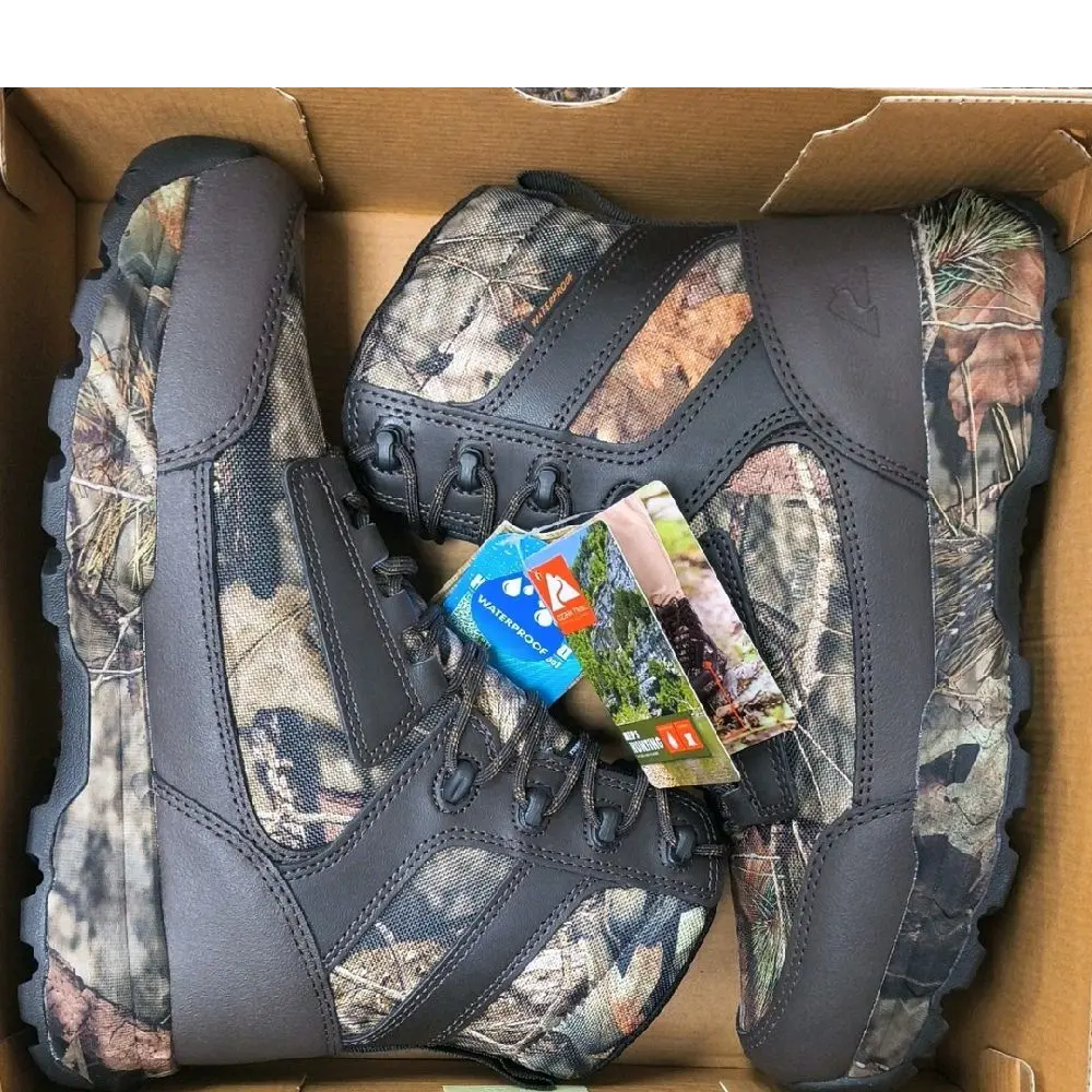 Ozark Trail Men's 8-Inch Mossy Oak Camo Hunting Boots, Size 9.5 New In Box