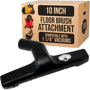Genuine Deluxe Brush Attachment - Horse Hair Brush, Wet Dry Vacuum Cleaner, Central Vacuum System Parts & Accessories, Dust Floor, 32mm Standard Size - Black (10 Inch)