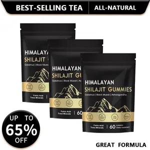 【GRAB 3 NOW】Shilajit Gummies With Ashwagandha, Gokshura & Black Ginger，Daily Care Support for Enhancing Physical Energy Vitality Supplement，shilajit for men Healthcare， Dietary Fitness | 60 Gummies |