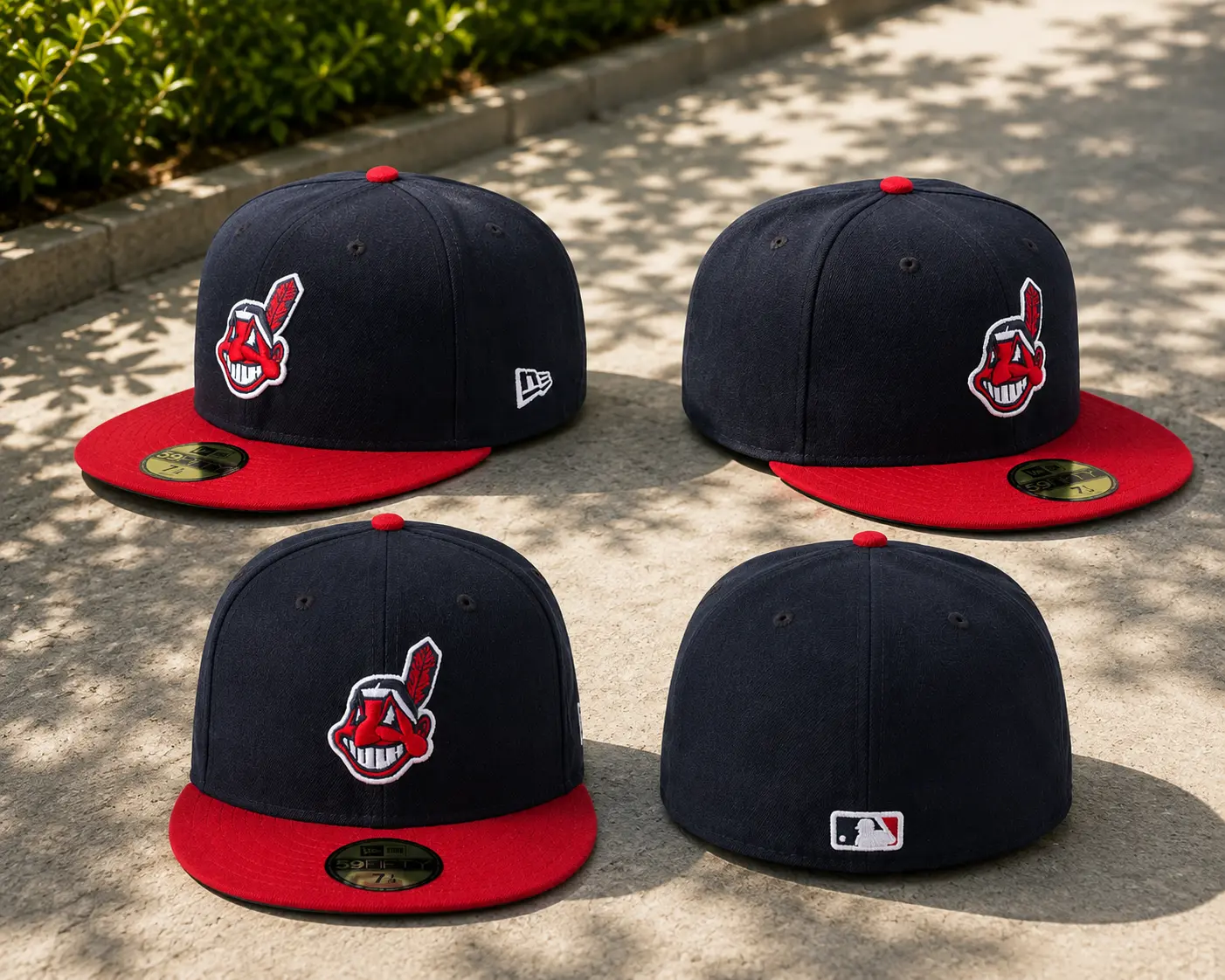 Cleveland Indians New Era Navy-Red Home Collection On-Field Low Profile 59FIFTY Fitted Sports Collectible Hat