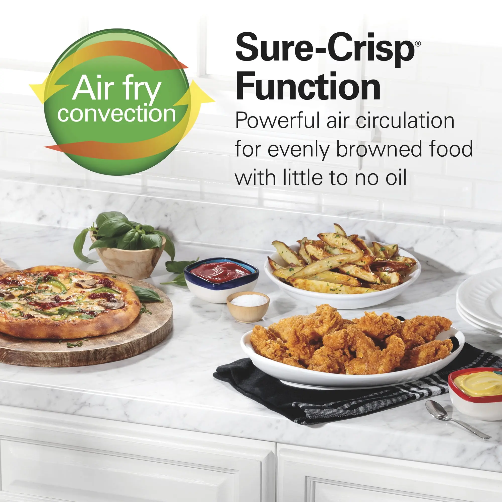 Hamilton Beach Countertop Air Fryer Toaster Oven with 4 Versatile Cooking Modes, Stainless Steel