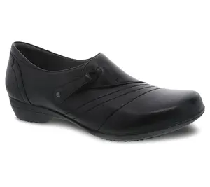 Dansko Franny Black Leather Slip-On