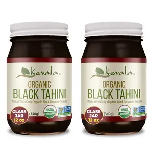 Kevala Organic Black Sesame Paste 12 oz - 2 Pack - Gluten Free - Black Toasted Sesame Spread