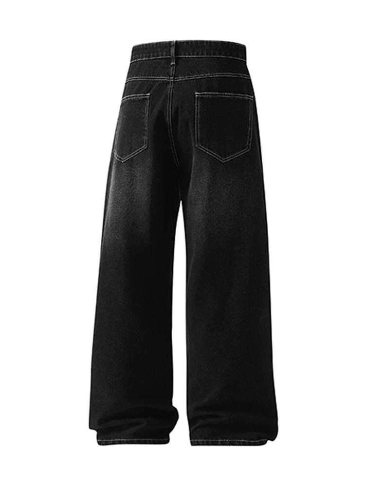 3-pack men’s jeans for autumn/winter, high cotton content, simple versatile straight-leg classic vintage jeans—men’s pants suitable for everyday commuting and casual wear.