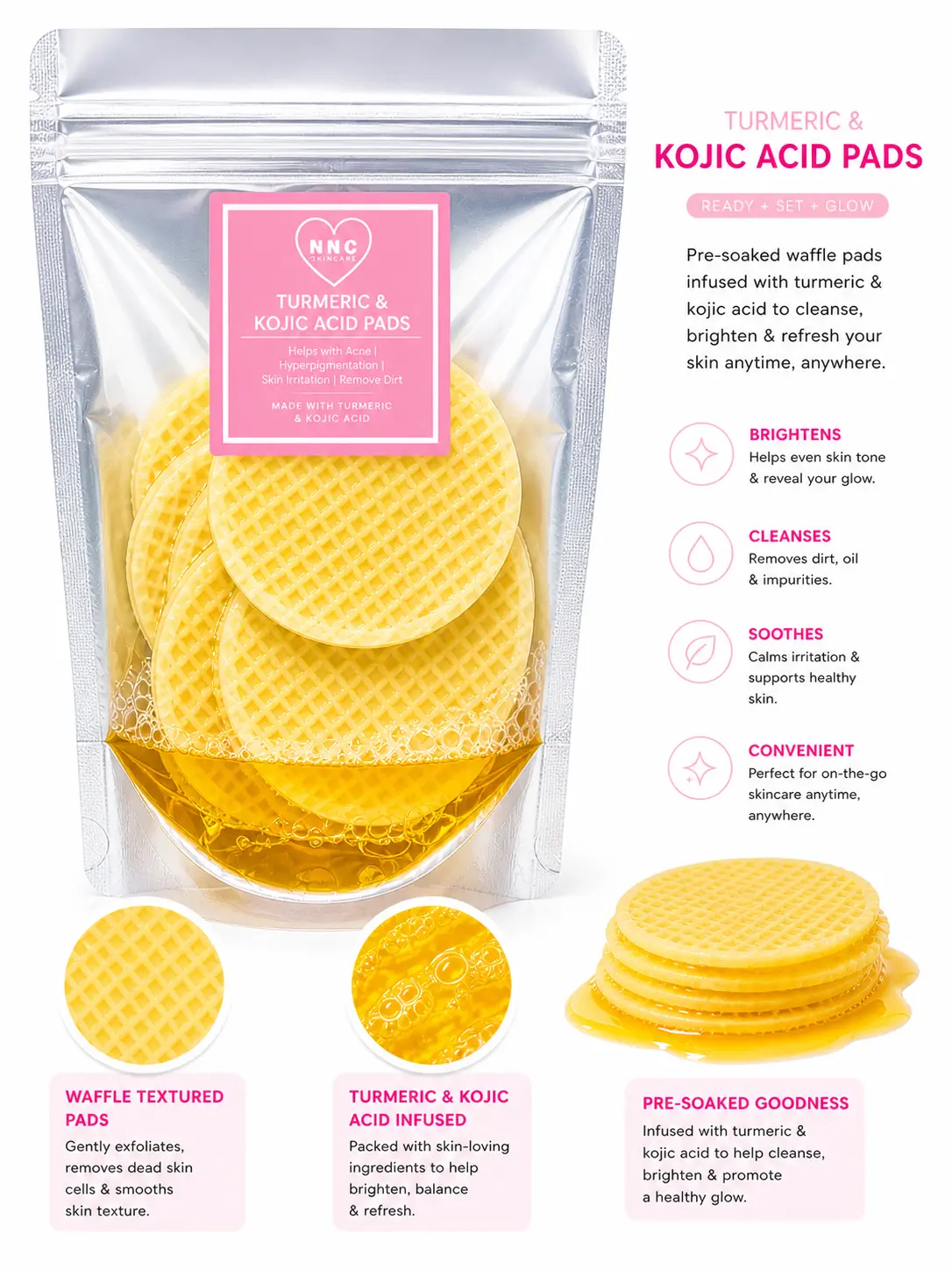 Turmeric & Kojic Acid- Exfoliating Pads