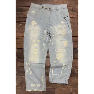 Peace and Love Jeans - Blue Railroad Stripe