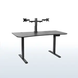 63" x 32" Electric Desk with Motorized Dual Monitor Arm & Touch Screen Memory Controller - 20" to 32" Screens