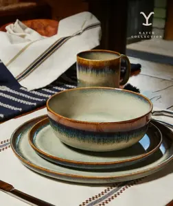 12-Piece Ceramic Dinnerware Set, Kayce Collection