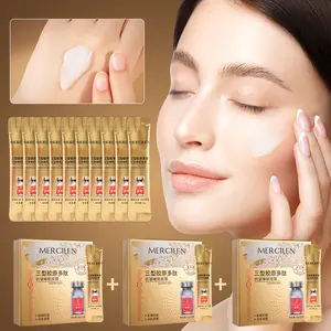 3 Boxes Mercilen Collagen Peptide Sleep Mask, Moisturizing Sleeping Mask, Collagen Night Mask, Hydrating & Firming Skin, Deep Cleansing Brightening, Travel-Friendly, for Men & Women