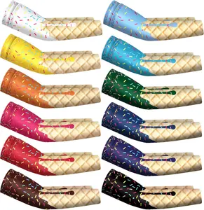 12 Pairs Arm Sleeves for Teenager Compression Football Baseball Arm Sleeve Youth UV Protection Breathable Cooling Sleeve (L code) - Home Improvement.