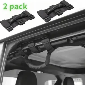2 Pcs Black Grab Handles Grip Handle For Jeep Wrangler YJ TJ JK JKU X 1/2 door Roll Bar 1955-2023 Models - Home Improvement.