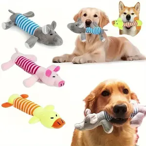 Dog Chewing Sound Toy, Plush Cat Dog Bite Sound Toy, Elephant Shape Dog Chew Toy, Indoor Play Gift for Small to Medium Dogs