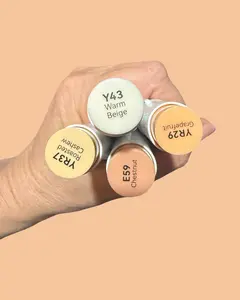 Skin Tone Collection Ohuhu Honolulu B Brush/Fine/ Chisel Tip  Single Color | Sold by The Marker Monster