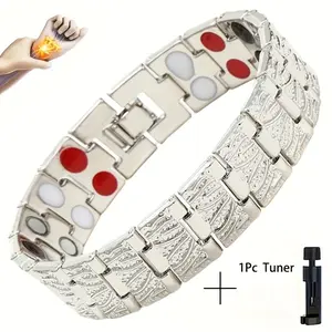 Elegant Men'S Magnetic  Made of Zinc Alloy, an Adjustable Cuff  for Both Men And Women, Suitable for Birthdays, Christmas, Valentine'S Day, And Mother'S Day - Comes with a Sizing Tool pure copper jewelry gift party bracelet boho style bangle bracelet
