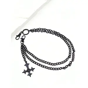 Punk Style Criss Cross Design Chain Belt, Fashion Metal Chain Belt for Women & Men, Trendy All-match & Exquisite Belt for Birthday Gift