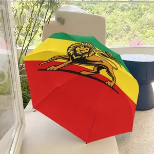 Automatic Folding Umbrella, Lion King Cross Flag Design, Portable and Compact, Suitable for All Seasons, Ideal for Outdoor Use, Perfect Gift