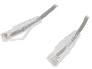 Nippon Labs 28 AWG Snagless Ultra Slim Cat6  Ethernet Patch Cable - Network Internet Cord - RJ45, Stranded, 550Mhz, UTP, - 1ft, Gray