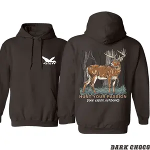 Dixie Creek Outdoors Hoodie - Deer Hunting Design Camo Country Style Soft Cotton Blend Unisex Sweatshirt for Men & Women Comfortable Casual Wear