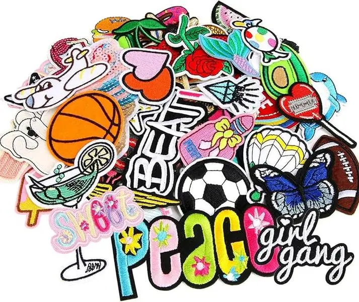 patches - 36pcs Random Assorted Styles Embroidered Iron on Patches DIY Sew Applique Repair Patch Sew on Patches for Backpacks Pants Clothes Jeans Jackets Hat