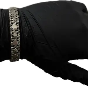 double silver bracelet with hearts