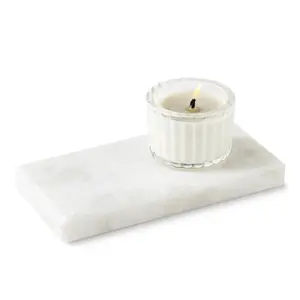 Natural Marble Tray, 6''x3''Versatile Small Trays for Perfume, Candles, Lotion Bottles, Soap Tray for Kitchen Bathroom Sink