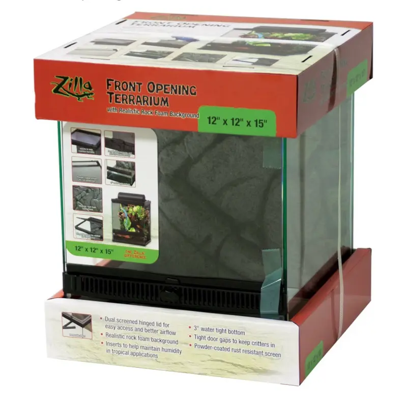 Zilla Front Opening Terrarium - 12" x 12" x 15
