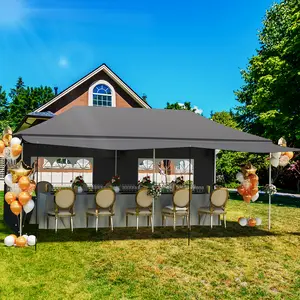 Commercial-Grade 10x20 Ft Pop-Up Canopy Tent - 420d Oxford Fabric with PE Windows and 5 Removable Sidewalls, Ideal Heavy Duty Outdoor Shelter for Events, Weddings, and Backyard Gatherings
