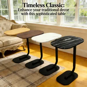 Lightweight 4.3 lbs Rectangular Natural Wood Side Table, Multifunctional Space-Saving Corner Table, Portable Minimalist Modern Accent Table