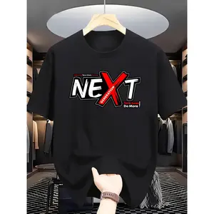 180gMen's Fashionable Patterned Short-sleeve T-shirts for Summer, with Letter Pattern Prints