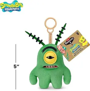 Fuggler SpongeBob (Plankton) 5-Inch Plush Keyring by ZURU, Funny Ugly Monster Bag Clip-on Stuffed Animal