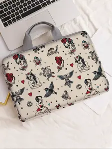 Eagle Pattern Printed Notebook Bag, Random Pattern, Soft Laptop Sleeve, Laptop Travel Bag, Fits Laptop, Tablet Case, Zipper Storage Pouch, Casual Style, All Seasons, Laptop Bags