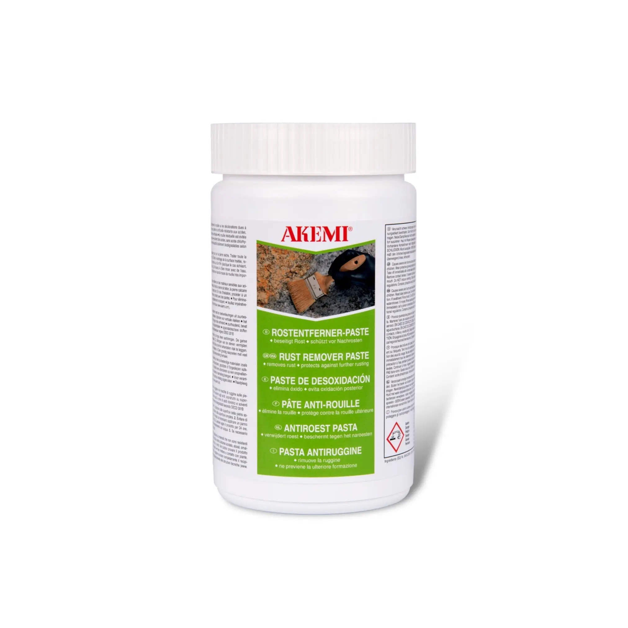 Akemi Rust Remover Paste, 1L Acidic Gel Texture Cleaning Paste, HCL-Free for Automotive & Motorcycle Stone Care