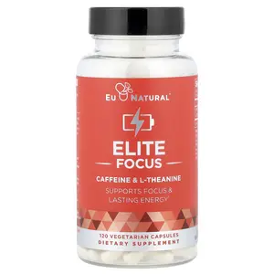 Eu Natural Elite Focus, Caffeine & L-Theanine, 120 Vegetarian Capsules