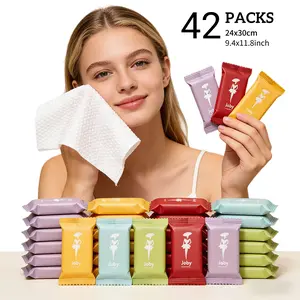 42 Packs Extra Thick&Large Compressed Towel Tablets – Disposable Face Towels & Washcloths for Travel, Camping Outdoor Use