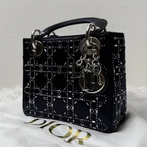 Pre-owned Dior Lambskin Tote Bags Christian Mini Lady Dior