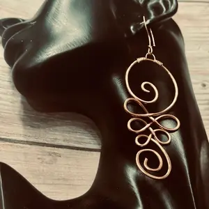 Handmade 3inch Pure Copper Wire Earrings - Elegant & Lightweight Hoop Design for All-Day Comfort