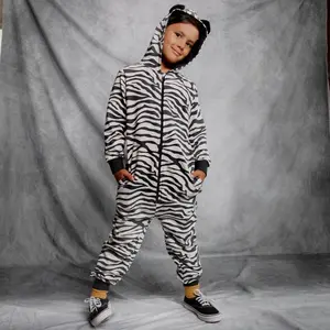 Kids Zip Jumpsuit -'Zebra' - Black & White - Costumes or Everyday Wear