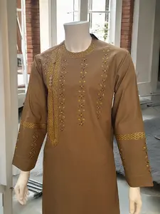 Afghan Parahan Tunban Kameese Shalwar Brown Hand Embroidery Large
