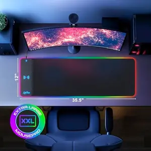 XXL Gaming Mouse Pad with Magnetic Wireless Charging RGB Desk Mat for Pros 15W Quick Charge