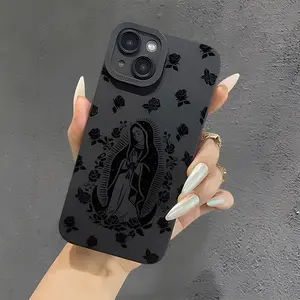 Religious Virgin Pattern Phone Case, Total Protective Shockproof Mobile Phone Cover for iPhone 17,16,15,14,13,12,11,Pro,Max,Plus Phone Cover