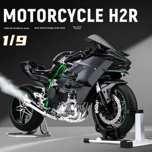 Compatible for 1:9 H2R multifunctional alloy die-cast motorcycle model, with jet and sound effects and display stand, Toy Car, Motorcycle Collection, Gift, Toy Moto Bike for Kids and Collectors Ages 8 and up, gifts for couples, friends and family
