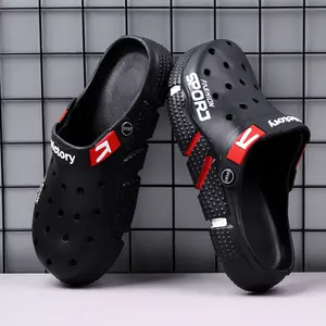 New Summer Men's Clogs, Indoor Slip-On House Shoes with Non-Slip Soles, Casual Outdoor Wear, Dual-Use Beach and Driving Slippers, Trendy