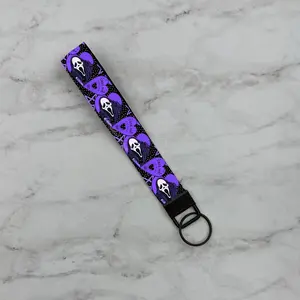 Horror Movie Inspired Purple Ghost Face Wristlet Mini Lanyard