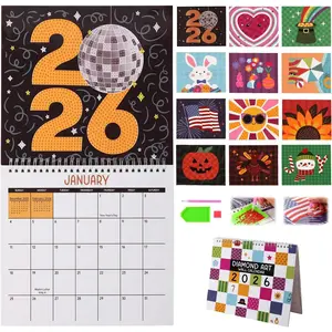 2026 Wall Calendar Diamond Painting Kit - Large 12-Month DIY Diamond Art with To-Do List, Gift for Creative Women, Holiday Home Decoration