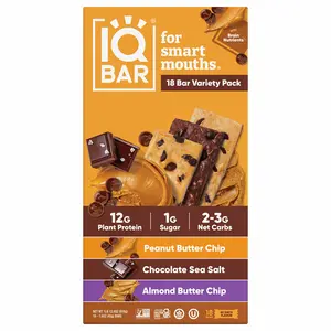 IQBAR Plant Protein Bars Variety Pack 18 count