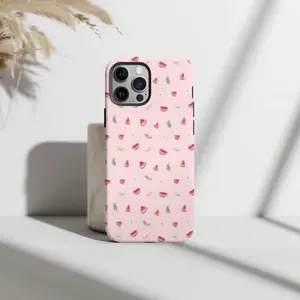 Watermelon Coquette Collage Phone Case, Summer Fruits, Cute and Preppy, iPhone 15 14 13 12 11 Pro Max