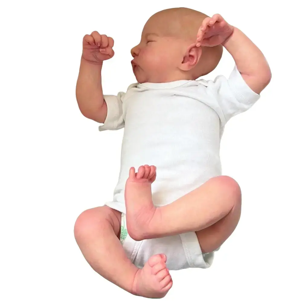 TopLink 48cm (19in) Reborn Baby Doll for Grandparents, Soft Vinyl-Cloth Body Sleeping Girl Doll with 3D-Painted Skin, Visible Veins, Active Limbs, Dress-Up Toy, Grandparent