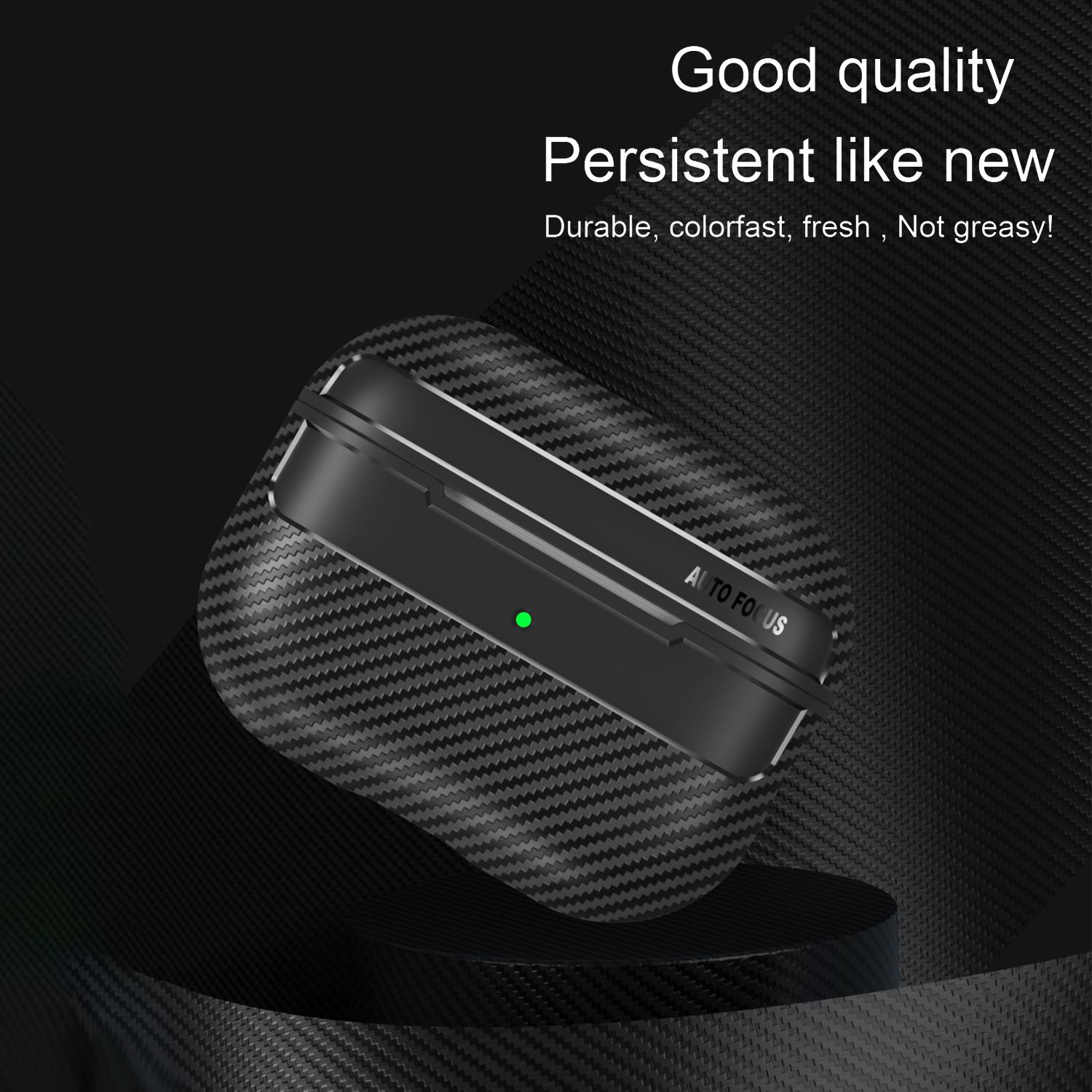 Carbon Fiber Texture Military Shockproof Case for AirPods Pro 3/2/1 & AirPods 4/3/2/1 with Carabiner Protective Cover