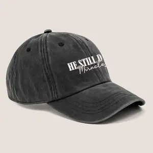 He Still Does Miracles Embroidered Hat – Washed Black Christian Baseball Cap For Men Women – Faith-Based Gift To Inspire Hope And Healing